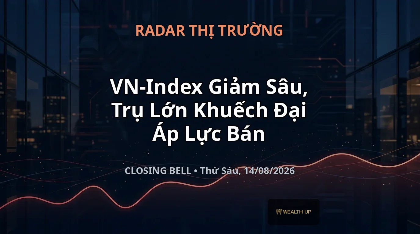 Closing Bell Thứ Sáu, 14/08/2026 — VN-Index Giảm Sâu, Trụ Lớn Khuếch Đại Áp Lực Bán