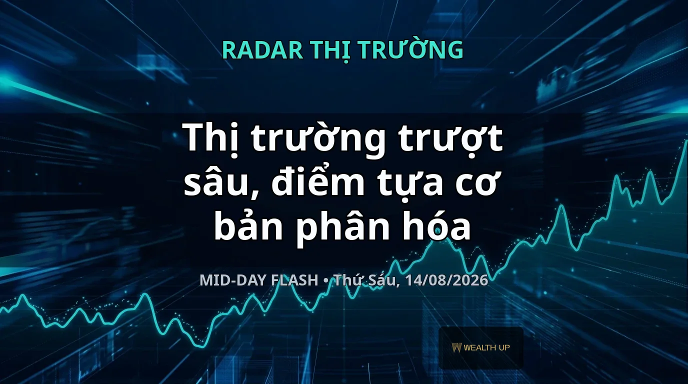 Midday Flash — Thị trường trượt sâu, điểm tựa cơ bản phân hóa