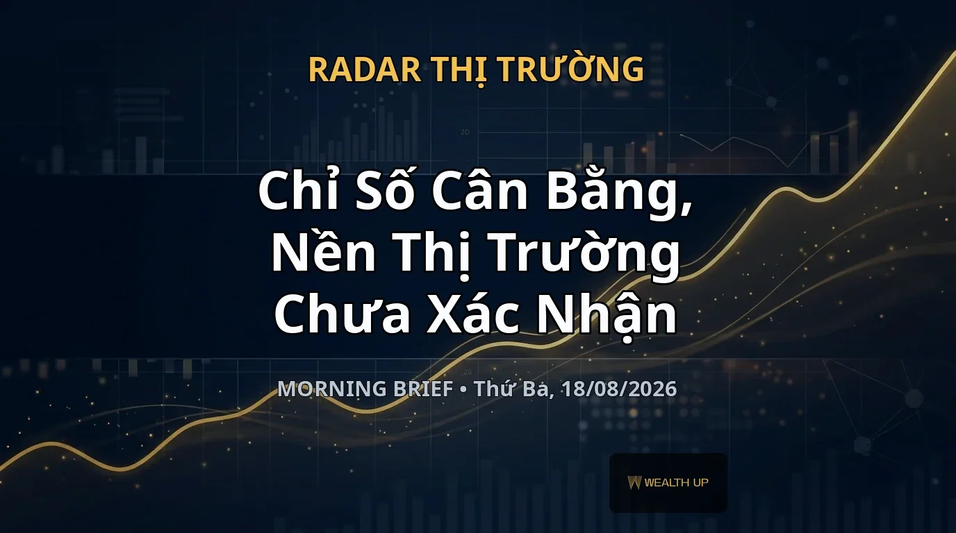 Morning Brief Thứ Ba, 18/08/2026 — Chỉ Số Cân Bằng, Nền Thị Trường Chưa Xác Nhận