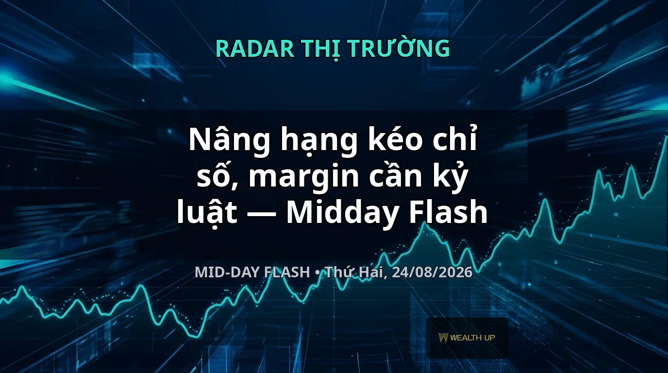 Nâng hạng kéo chỉ số, margin cần kỷ luật — Midday Flash