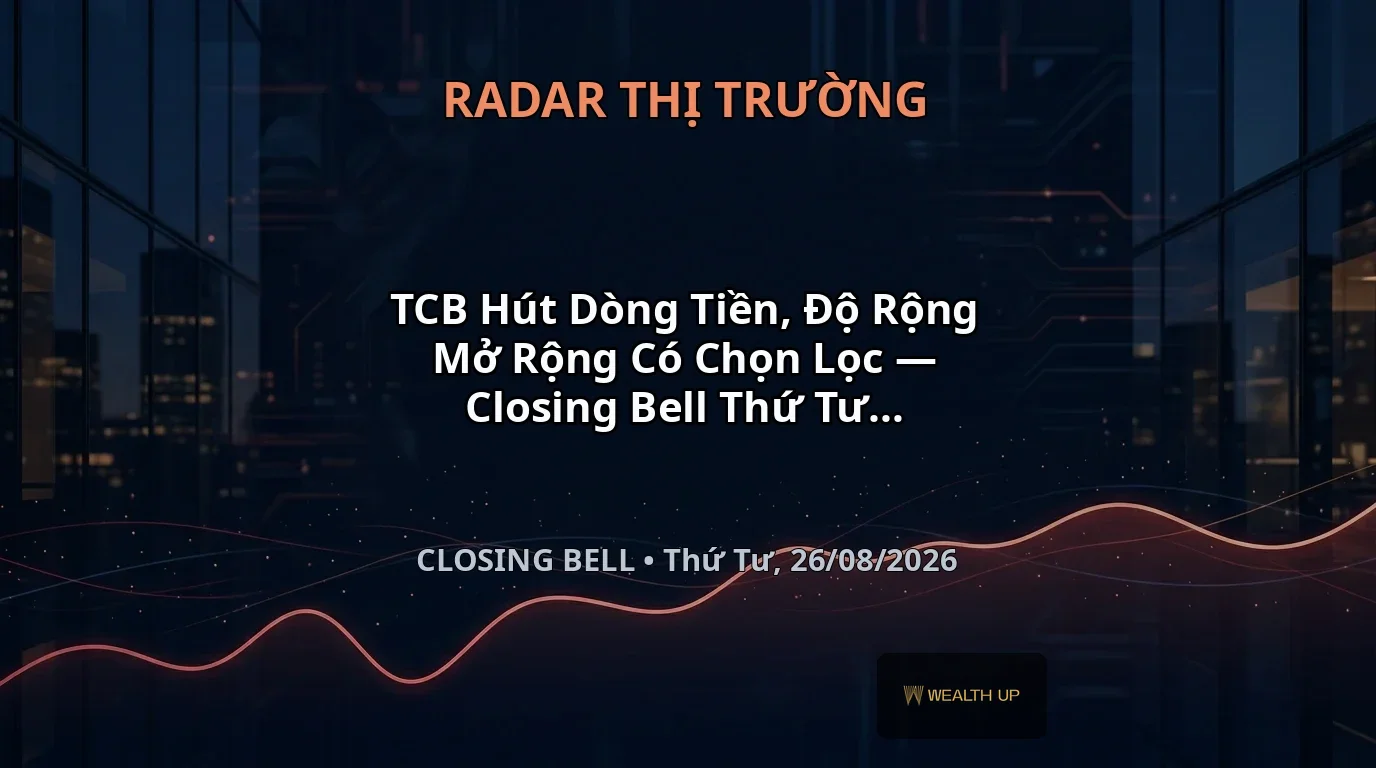 TCB Hút Dòng Tiền, Độ Rộng Mở Rộng Có Chọn Lọc — Closing Bell Thứ Tư, 26/08/2026
