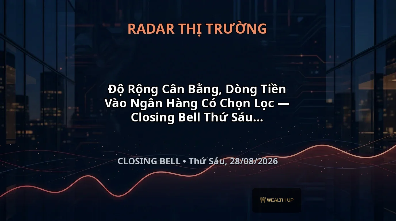Độ Rộng Cân Bằng, Dòng Tiền Vào Ngân Hàng Có Chọn Lọc — Closing Bell Thứ Sáu, 28/08/2026