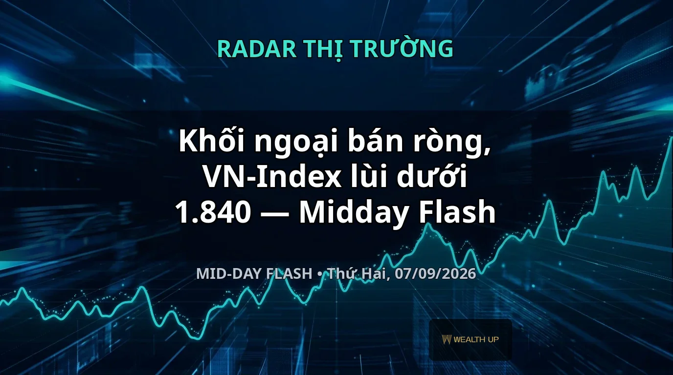 Khối ngoại bán ròng, VN-Index lùi dưới 1.840 — Midday Flash