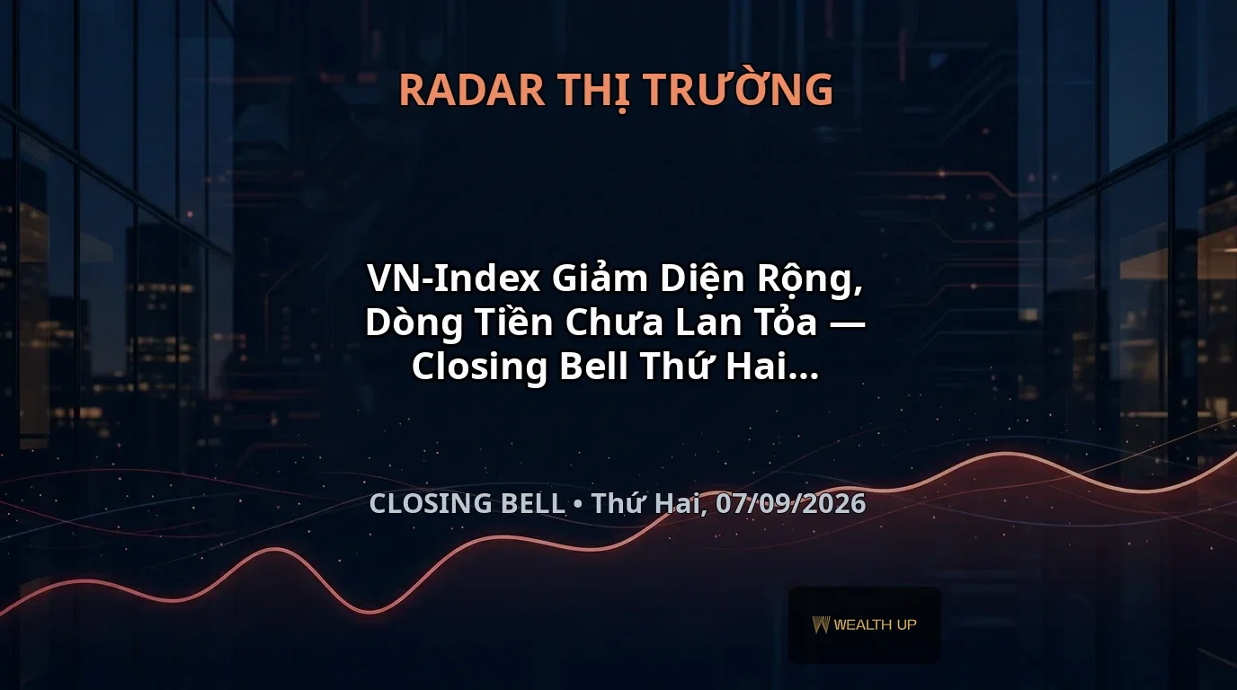 VN-Index Giảm Diện Rộng, Dòng Tiền Chưa Lan Tỏa — Closing Bell Thứ Hai, 07/09/2026