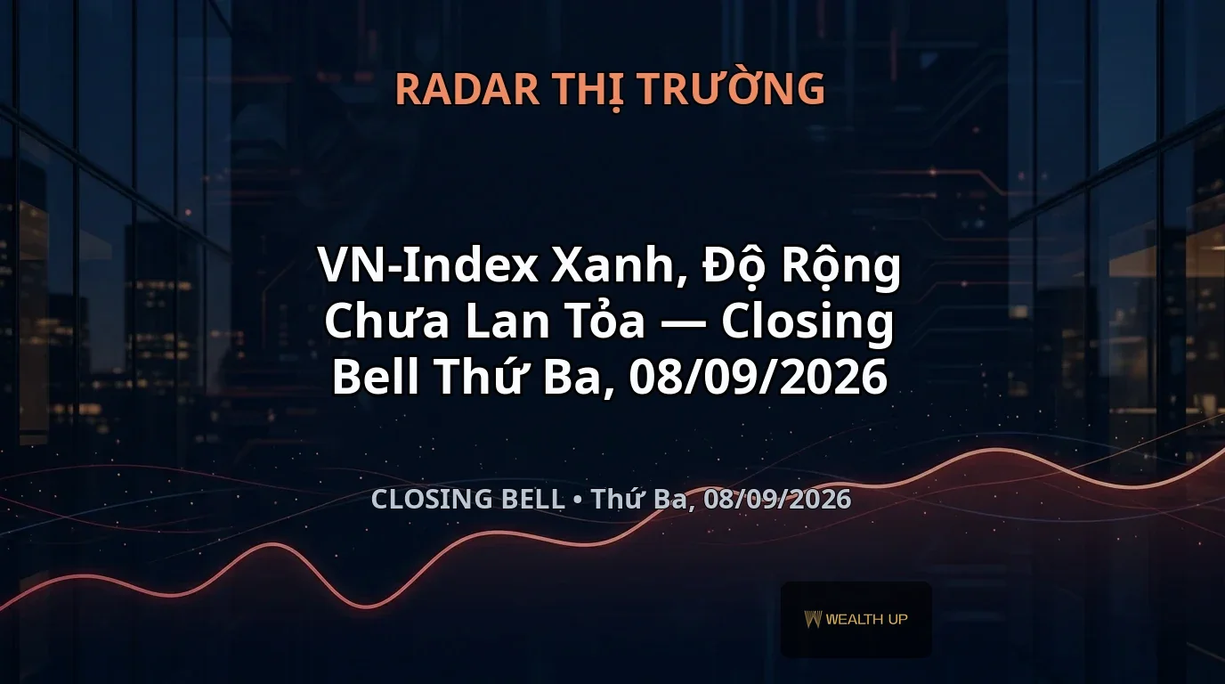 VN-Index Xanh, Độ Rộng Chưa Lan Tỏa — Closing Bell Thứ Ba, 08/09/2026