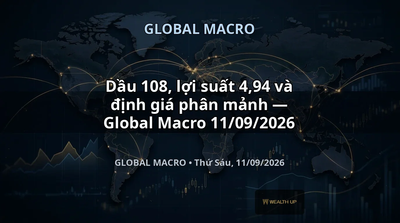 Dầu 108, lợi suất 4,94 và định giá phân mảnh — Global Macro 11/09/2026