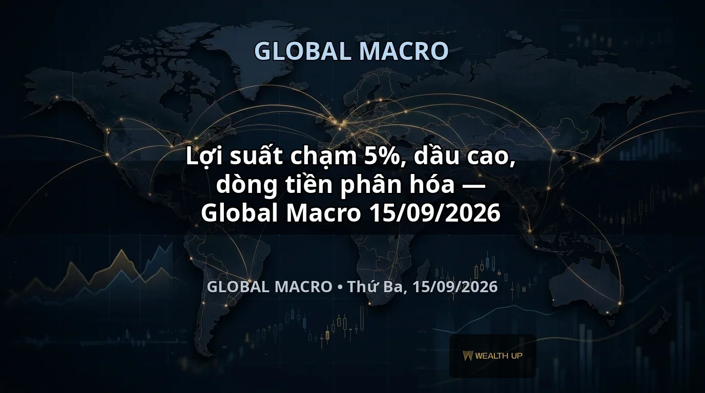Lợi suất chạm 5%, dầu cao, dòng tiền phân hóa — Global Macro 15/09/2026