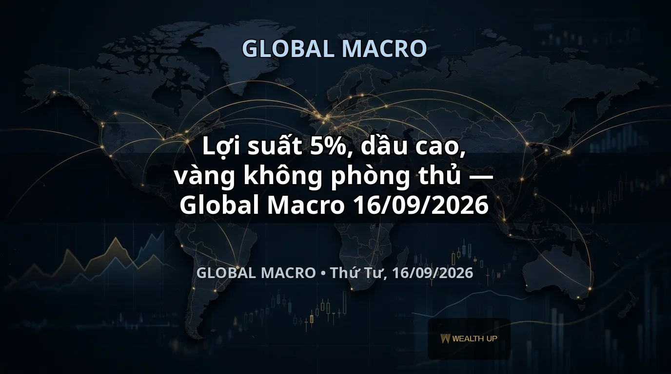 Lợi suất 5%, dầu cao, vàng không phòng thủ — Global Macro 16/09/2026