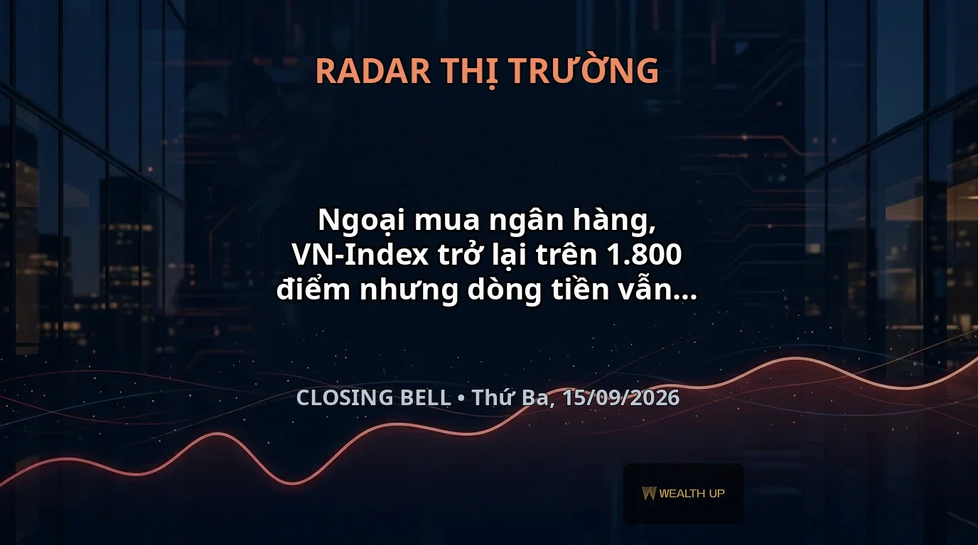 Ngoại mua ngân hàng, VN-Index trở lại trên 1.800 điểm nhưng dòng tiền vẫn chọn lọc