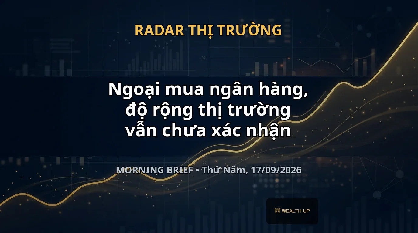 Ngoại mua ngân hàng, độ rộng thị trường vẫn chưa xác nhận — Morning Brief 17/09/2026