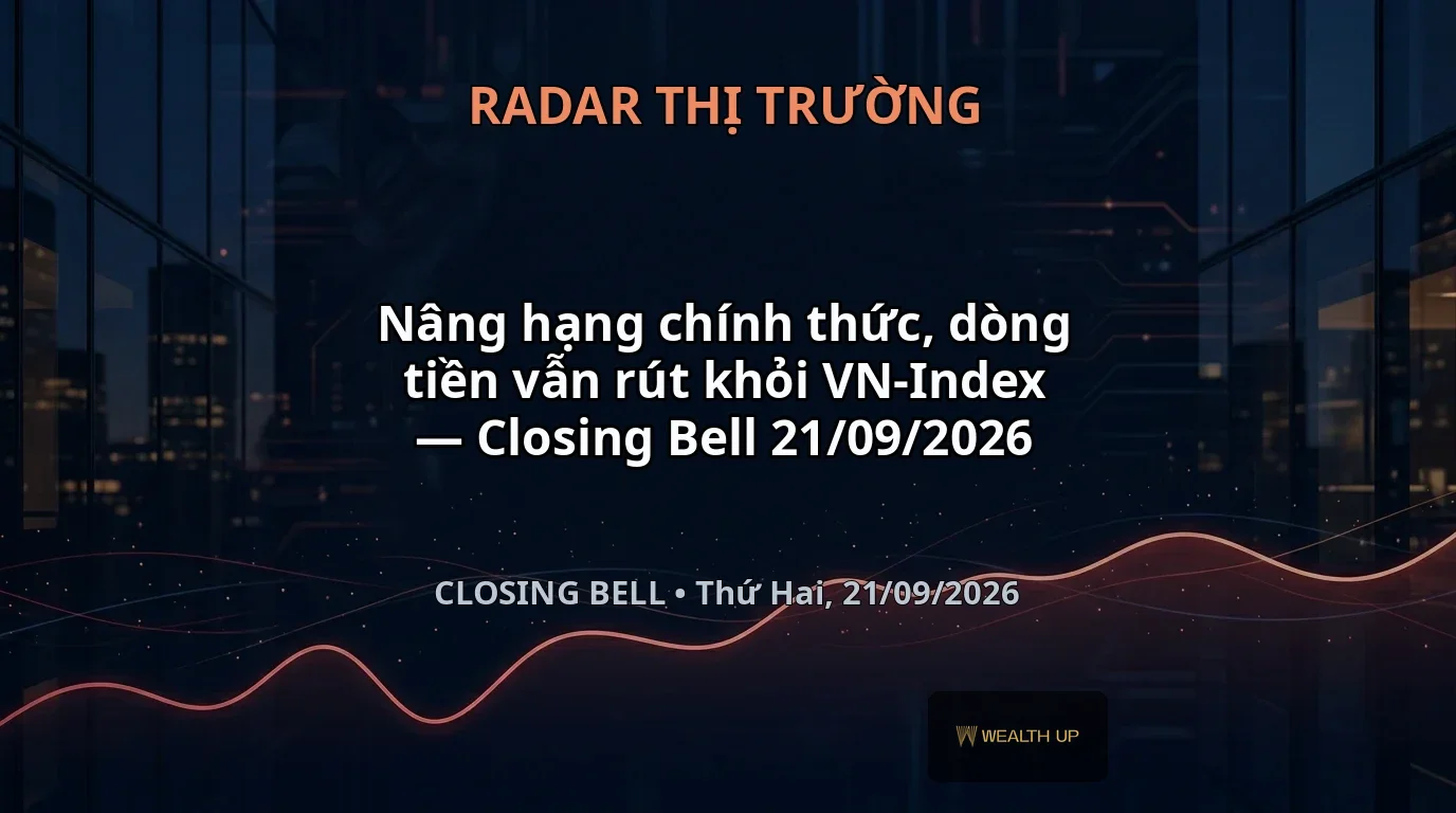 Nâng hạng chính thức, dòng tiền vẫn rút khỏi VN-Index — Closing Bell 21/09/2026