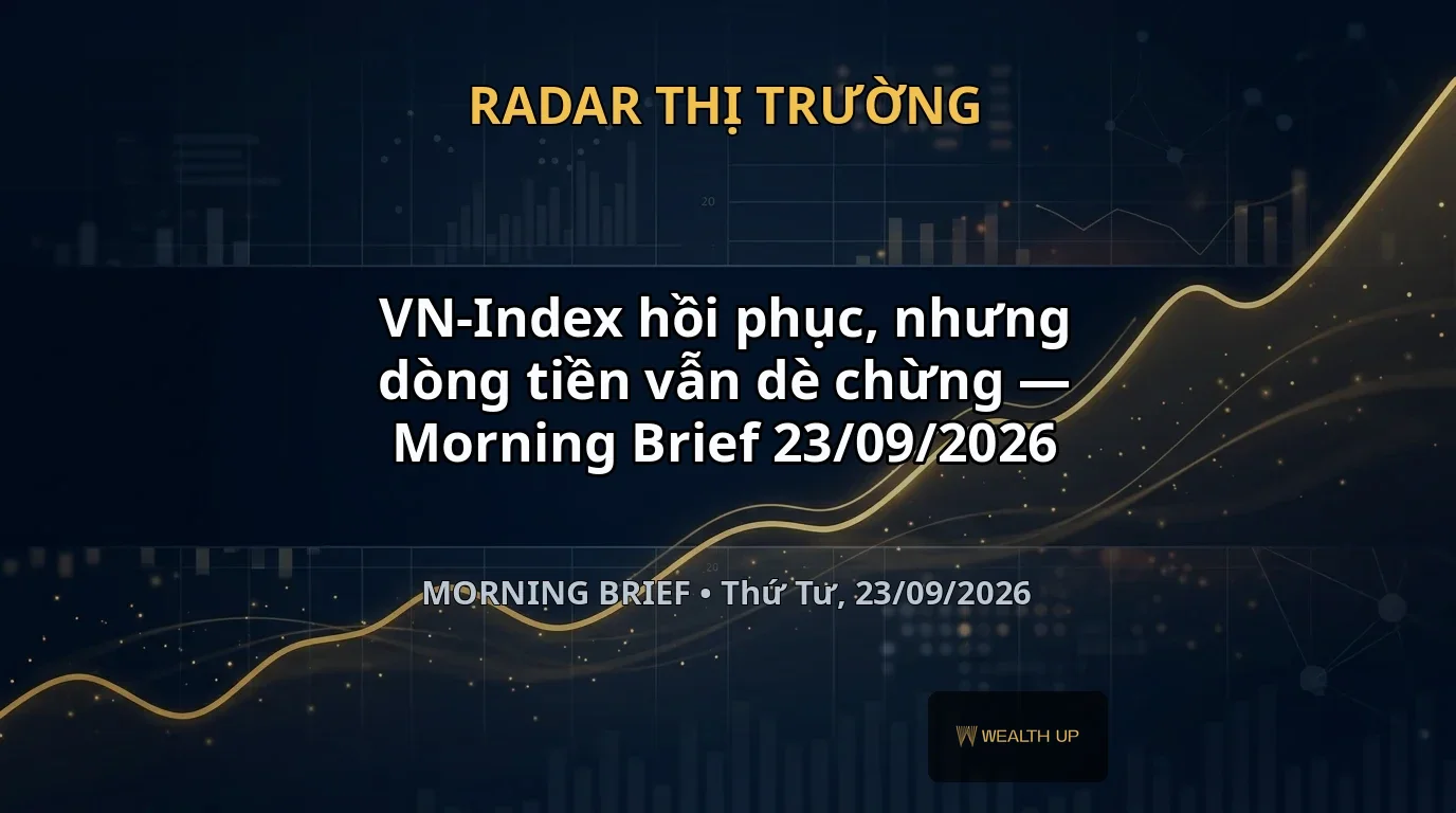 VN-Index hồi phục, nhưng dòng tiền vẫn dè chừng — Morning Brief 23/09/2026