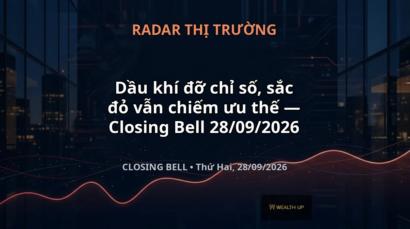 Dầu khí đỡ chỉ số, sắc đỏ vẫn chiếm ưu thế — Closing Bell 28/09/2026