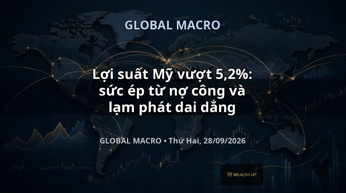 Lợi suất Mỹ vượt 5,2%: sức ép từ nợ công và lạm phát dai dẳng