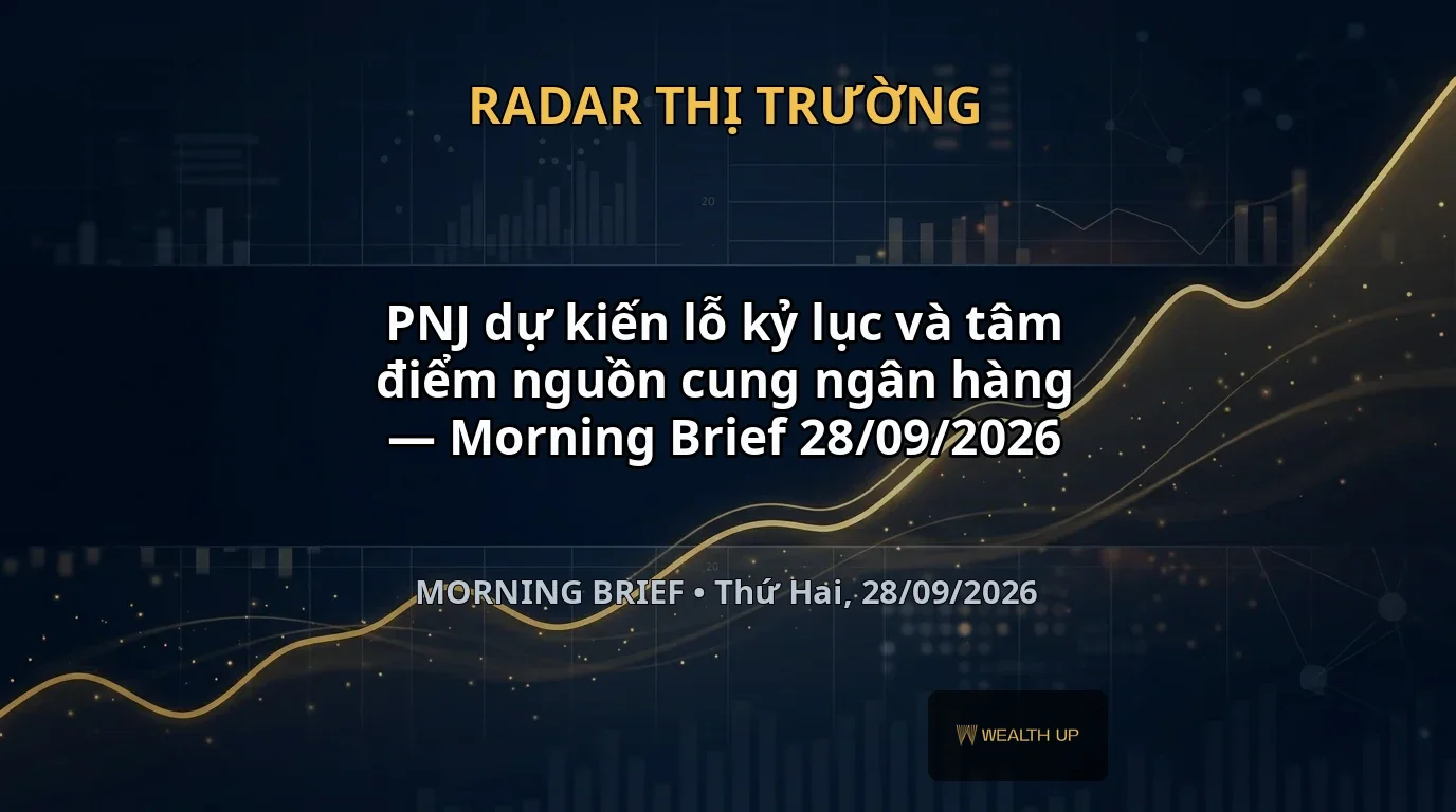 PNJ dự kiến lỗ kỷ lục và tâm điểm nguồn cung ngân hàng — Morning Brief 28/09/2026