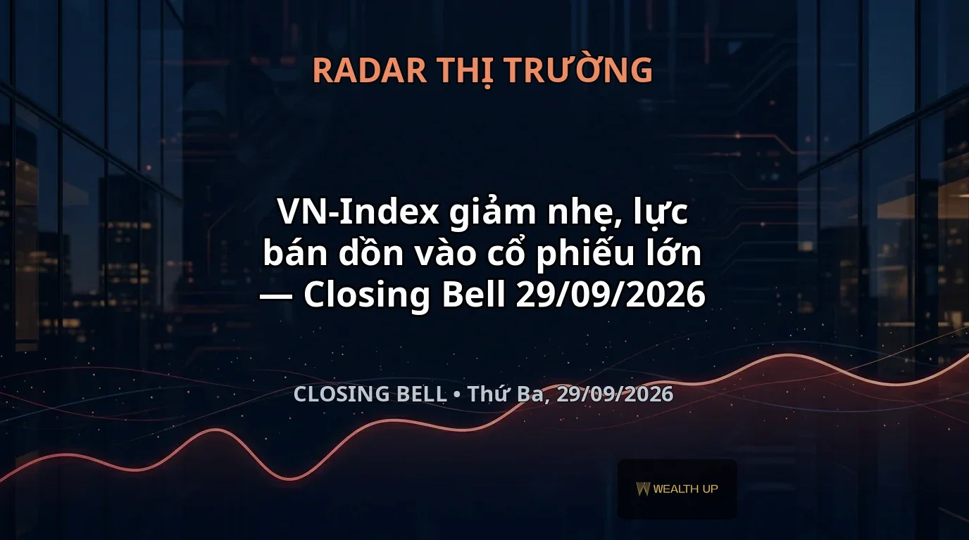 VN-Index giảm nhẹ, lực bán dồn vào cổ phiếu lớn — Closing Bell 29/09/2026