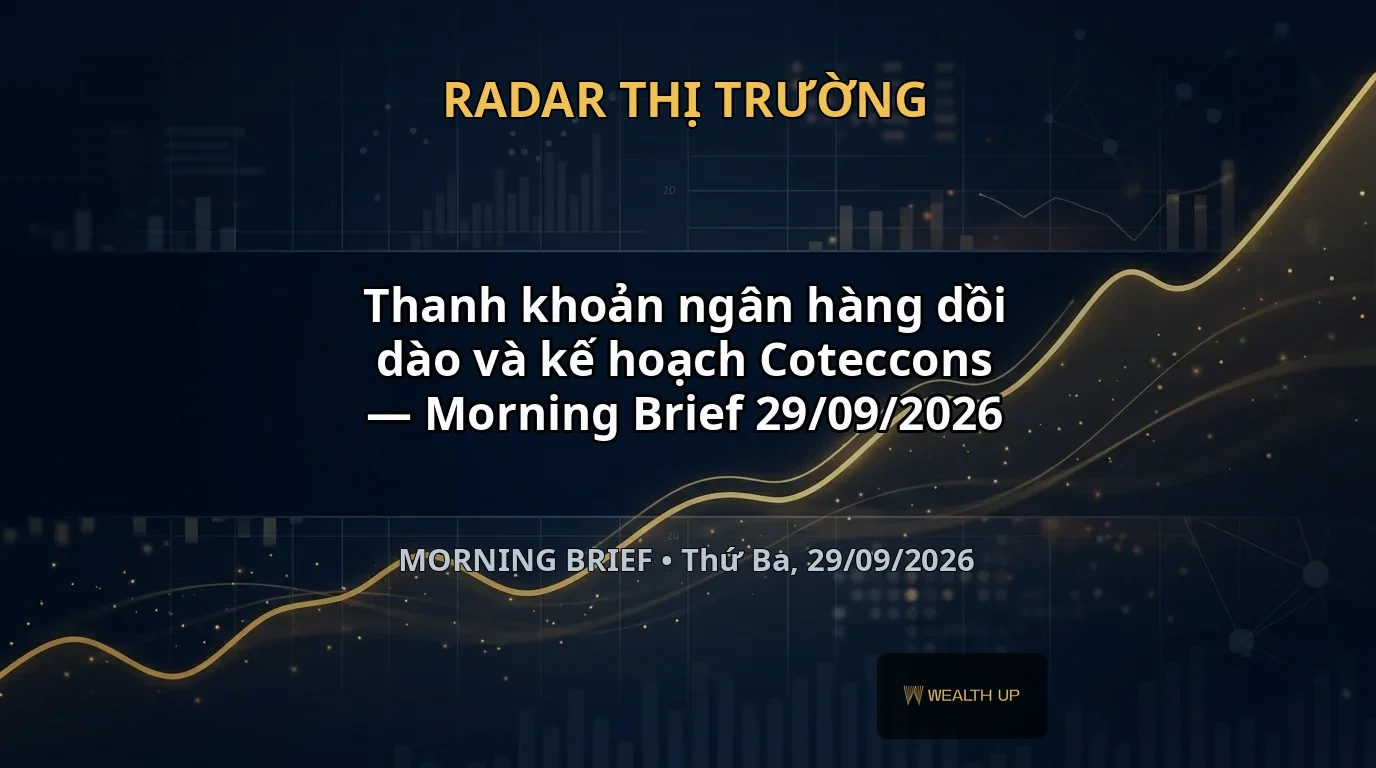 Thanh khoản ngân hàng dồi dào và kế hoạch Coteccons — Morning Brief 29/09/2026