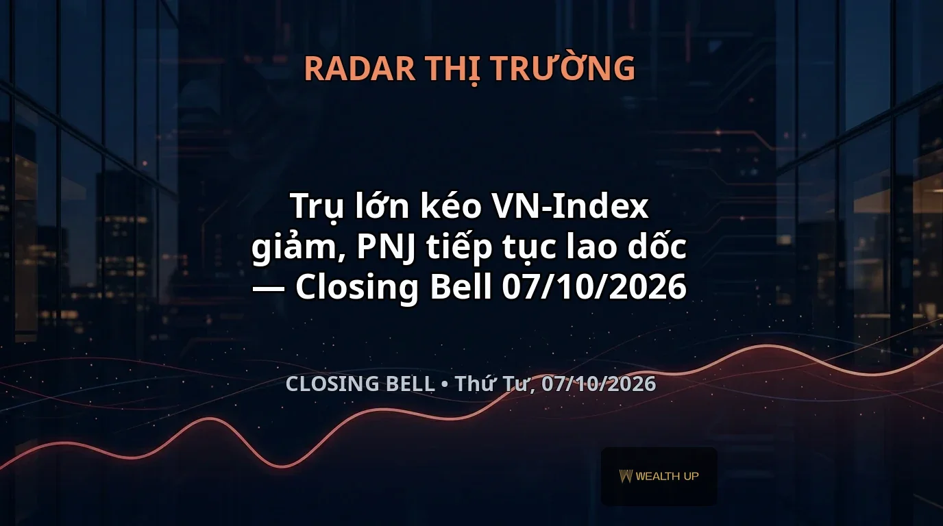 Trụ lớn kéo VN-Index giảm, PNJ tiếp tục lao dốc — Closing Bell 07/10/2026