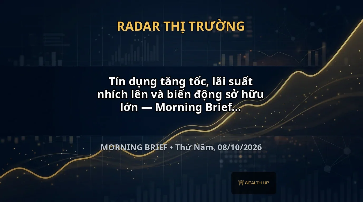 Tín dụng tăng tốc, lãi suất nhích lên và biến động sở hữu lớn — Morning Brief 08/10/2026