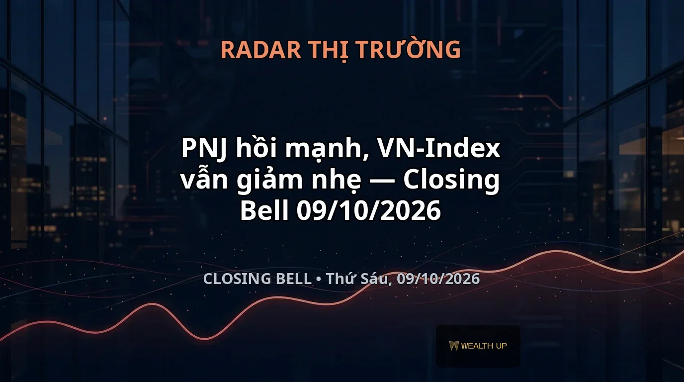 PNJ hồi mạnh, VN-Index vẫn giảm nhẹ — Closing Bell 09/10/2026