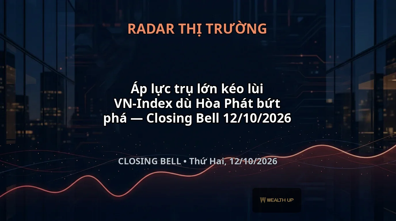 Áp lực trụ lớn kéo lùi VN-Index dù Hòa Phát bứt phá — Closing Bell 12/10/2026