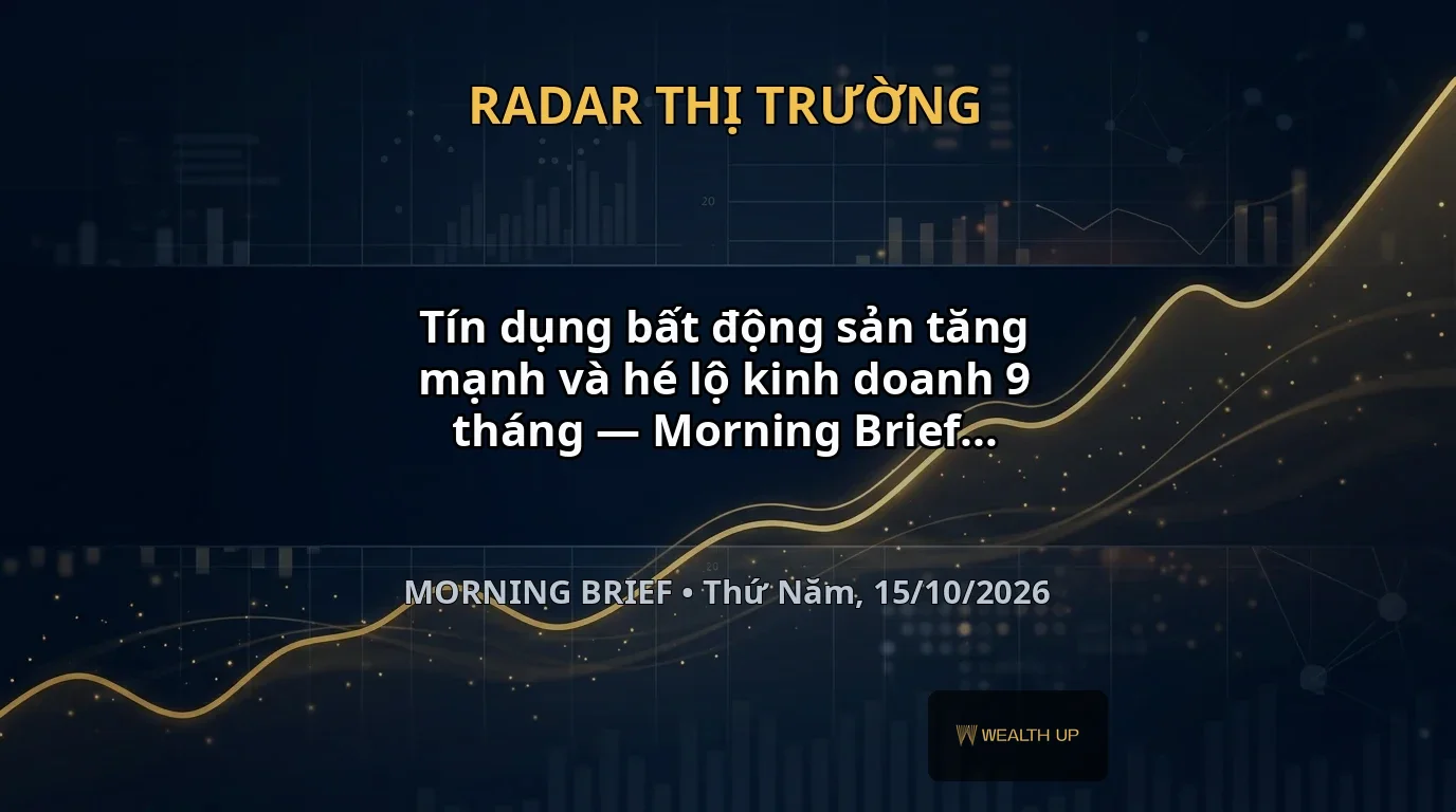 Tín dụng bất động sản tăng mạnh và hé lộ kinh doanh 9 tháng — Morning Brief 15/10/2026