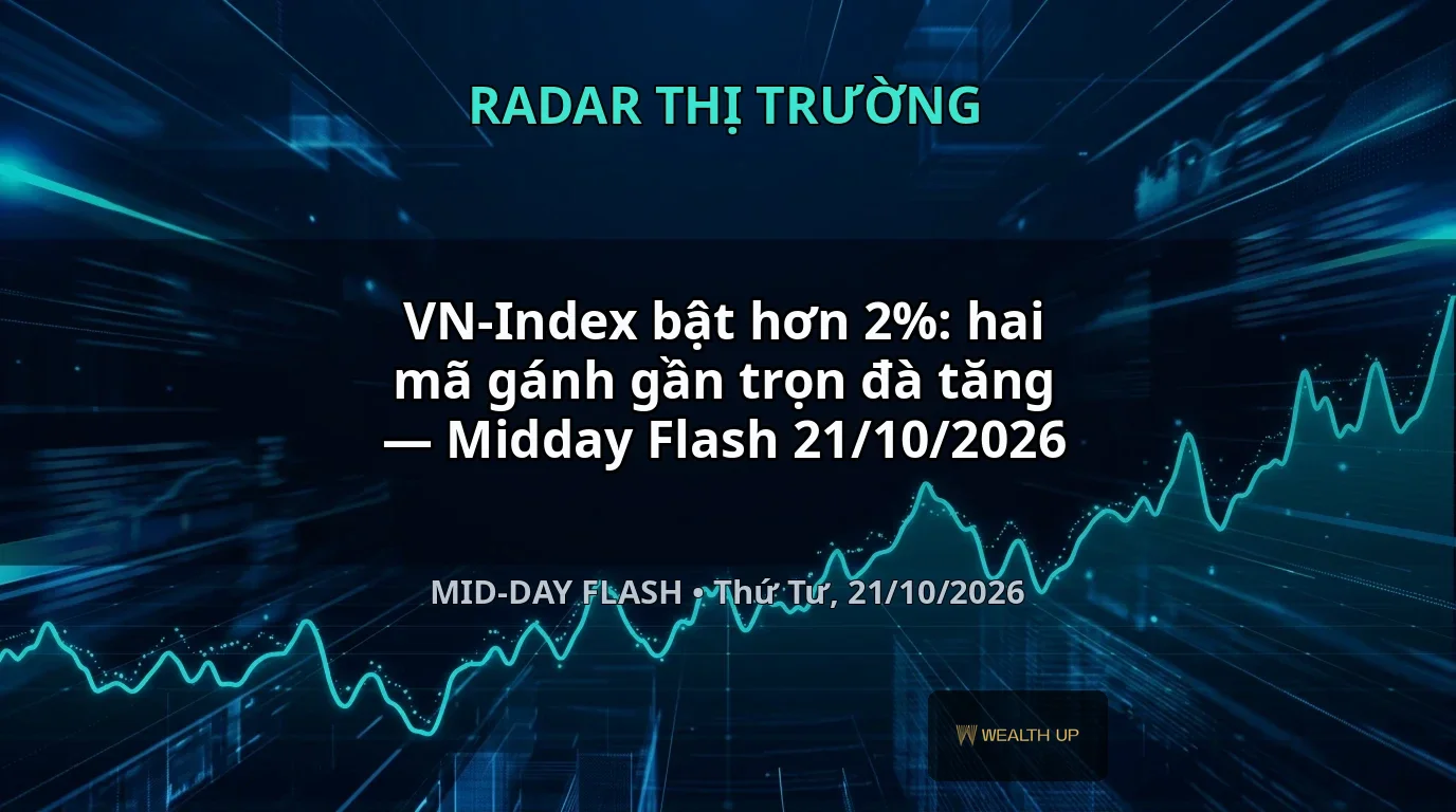VN-Index bật hơn 2%: hai mã gánh gần trọn đà tăng — Midday Flash 21/10/2026