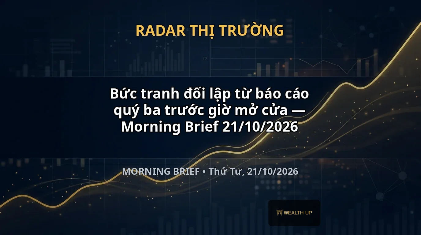 Bức tranh đối lập từ báo cáo quý ba trước giờ mở cửa — Morning Brief 21/10/2026