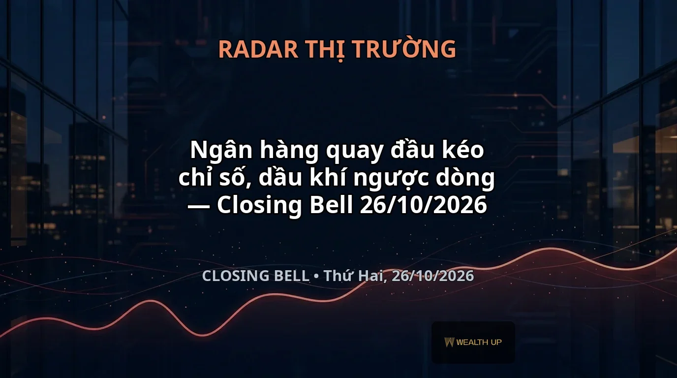 Ngân hàng quay đầu kéo chỉ số, dầu khí ngược dòng — Closing Bell 26/10/2026